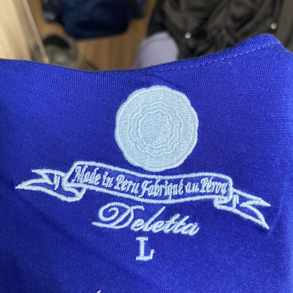 Anthropologie Deletta Wind Patterns Dress. Color:
Royal Blue. Size Large. - Picture 3 of 3